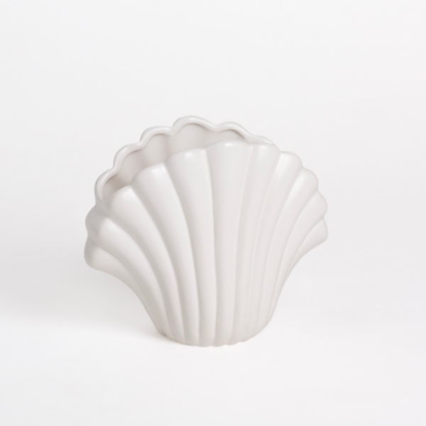 White Ceramic Seashell Vase | Kirklands Home