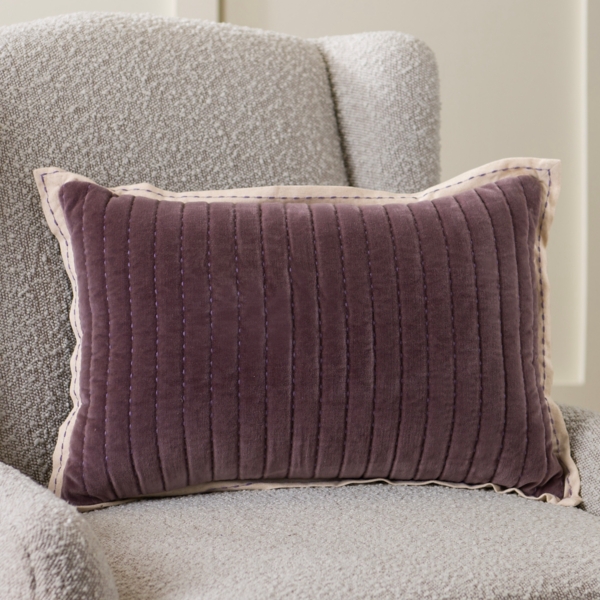 Violet Kate Quilted Velvet Lumbar Pillow