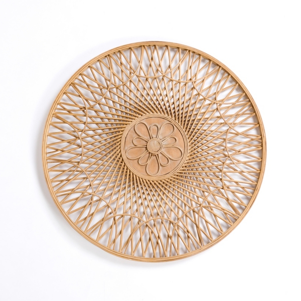 Round Rattan and Bamboo Wall Plaque | Kirklands Home