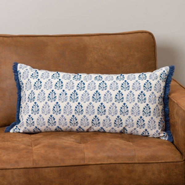 Blue Floral Frills Lumbar Pillow | Kirklands Home