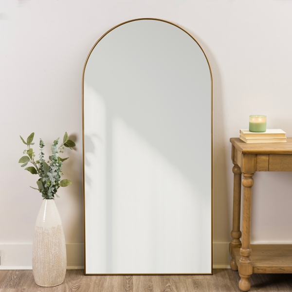 Antique Bronze Arched Corner Leaner Mirror | Kirklands Home