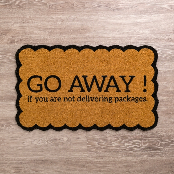 Go Away Scalloped Doormat