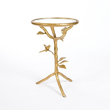 Gold Metal Flower Accent Table