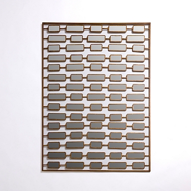 Natural Wooden Planks Mirrored Wall Plaque