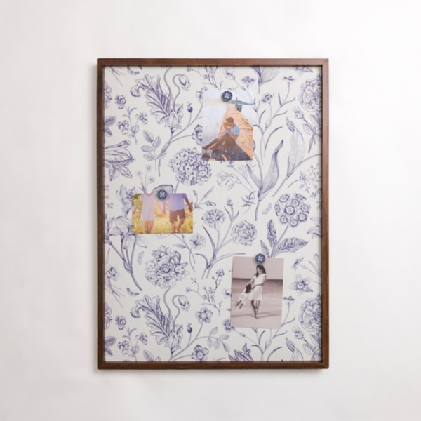 Blue and White Floral Memo Board