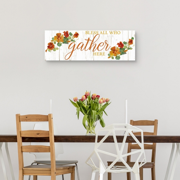 Bless All Who Gather Here Fall Canvas Art Print