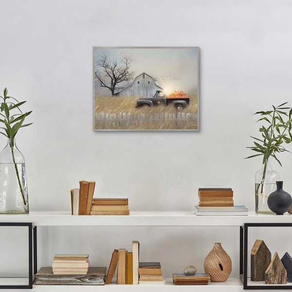 Pumpkin Harvest Framed Fall Canvas Art Print