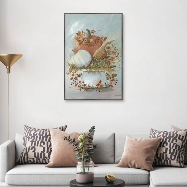 Harvest Arrangement Framed Canvas Art Print