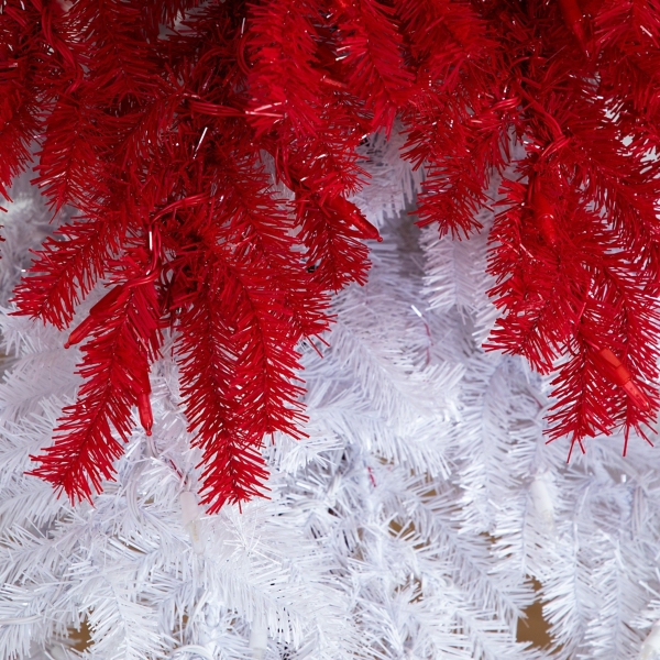 9 ft. Pre-Lit Red & White Santa Hat Christmas Tree