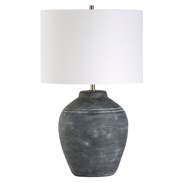 Weathered Black Ceramic Rhys Table Lamp