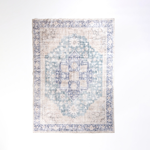 Lara Blue Medallion Washable Area Rug, 5x8 | Kirklands Home