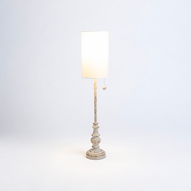 Distressed Black Candlestick Buffet Lamp