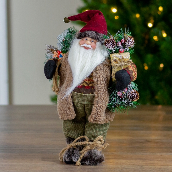 Country Santa with Gifts Figurine