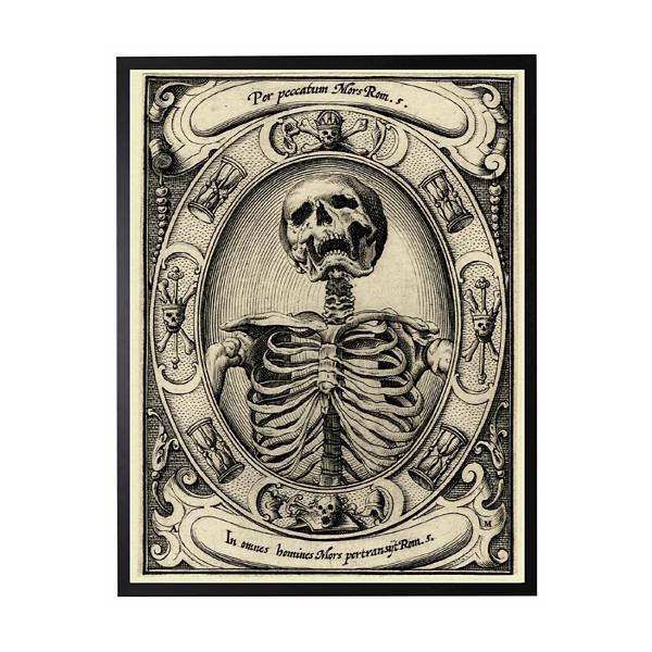 Skeleton Portrait Framed Halloween Wall Plaque