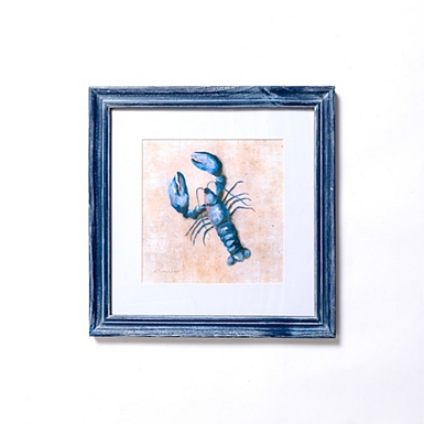 White Stucco Crabs Framed Art Print