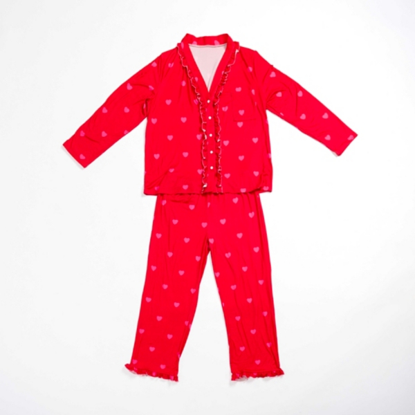 Valentine Ruffle Heart XL Pajama Set | Kirklands Home