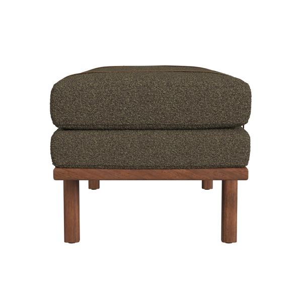Brown Boucle Brown Faux Leather Bench