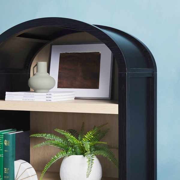 Black Arched Modern Chantelle Bookcase