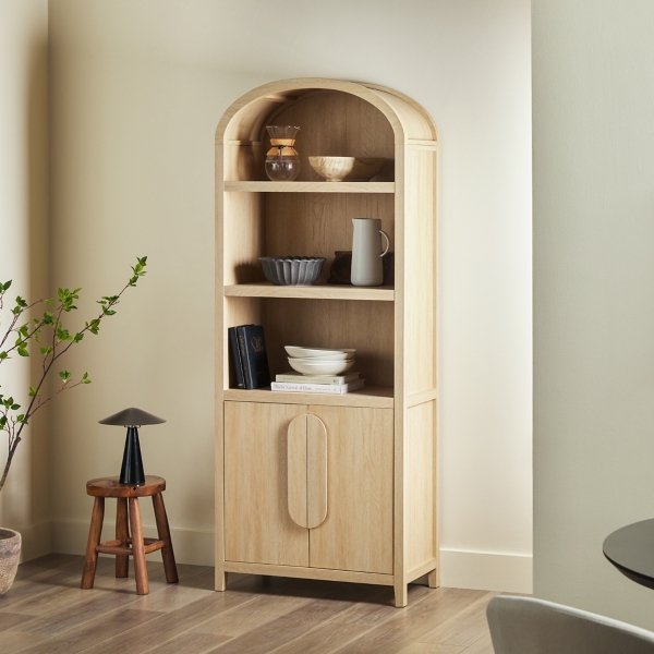 Coastal Arched Modern Chantelle Bookcase