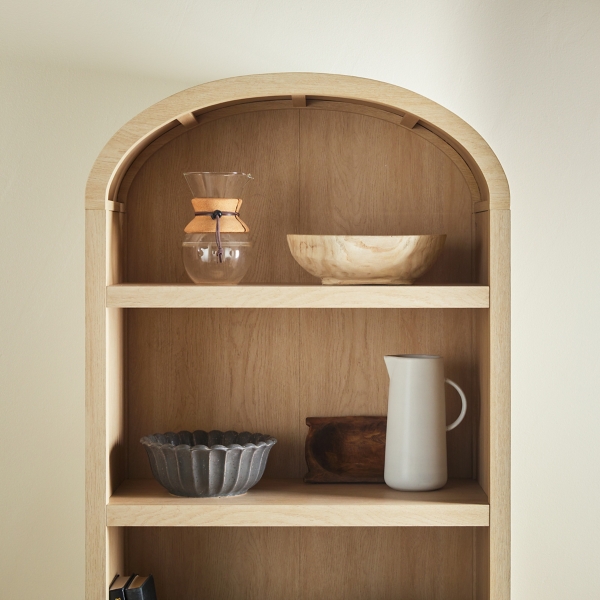Coastal Arched Modern Chantelle Bookcase