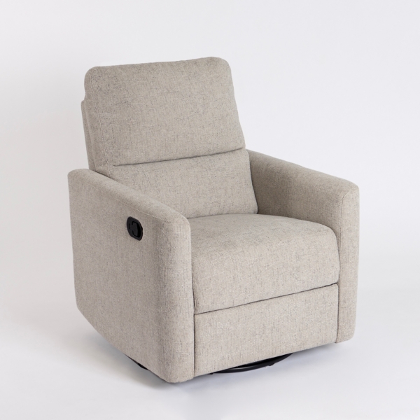 Stone Upholstered Conner Swivel Recliner | Kirklands Home