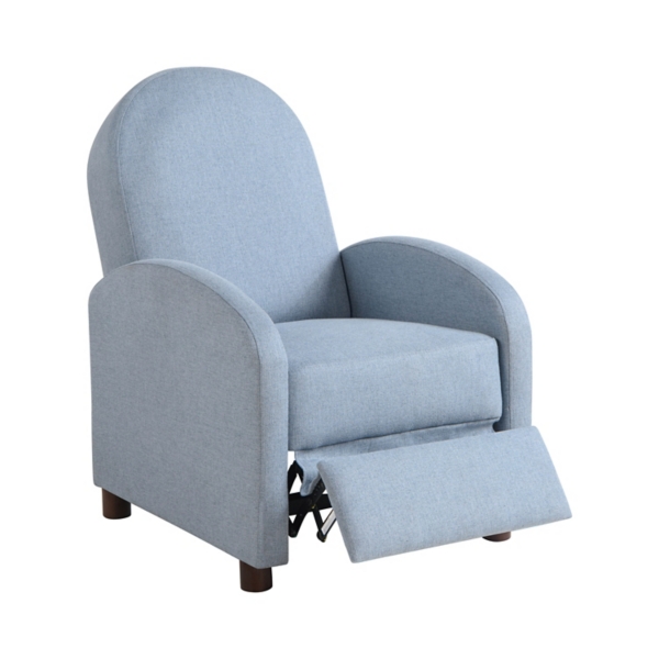 Light Blue Rounded Push Back Recliner