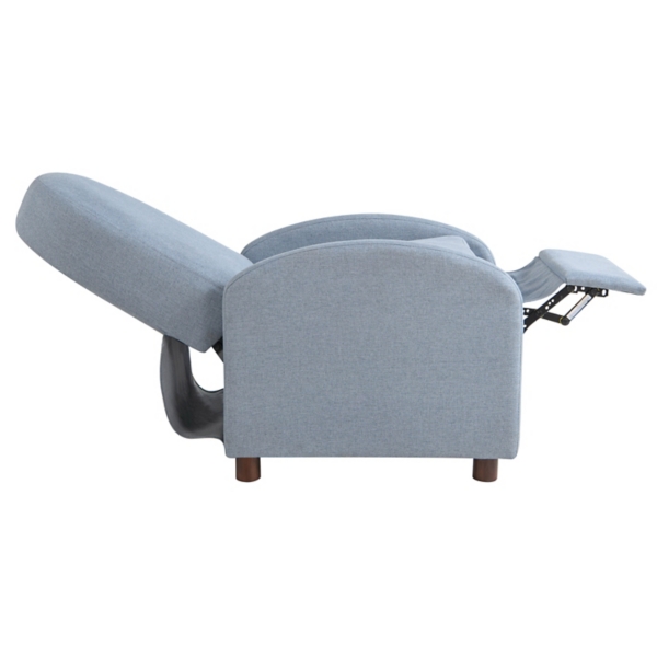 Light Blue Rounded Push Back Recliner