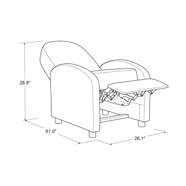 Light Blue Rounded Push Back Recliner