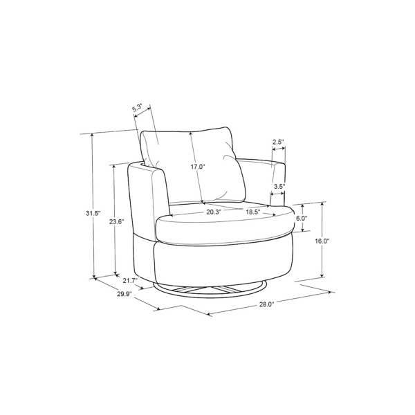 Gray Elmhurst Swivel Accent Chair