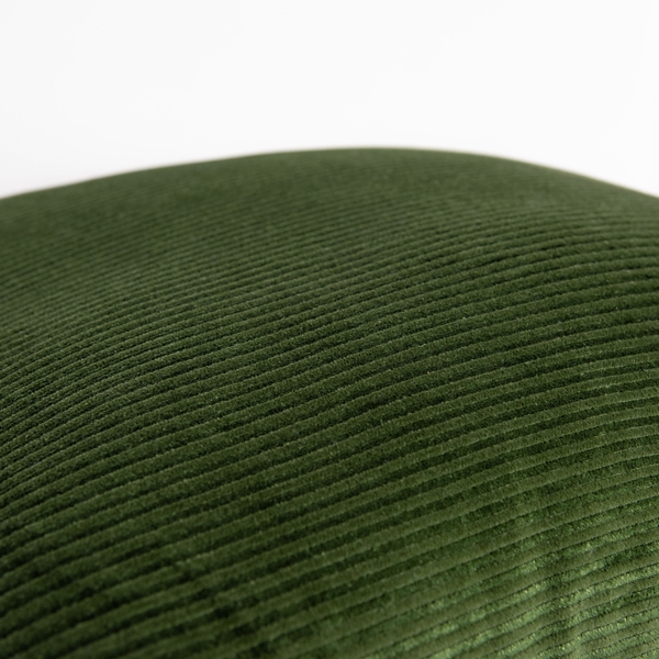 Green Velvet Corduroy Flange Throw Pillow