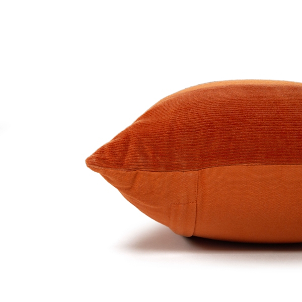 Rust Velvet Corduroy Lumbar Pillow
