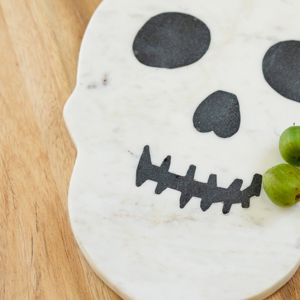 Marble Skull Halloween Cheese Board