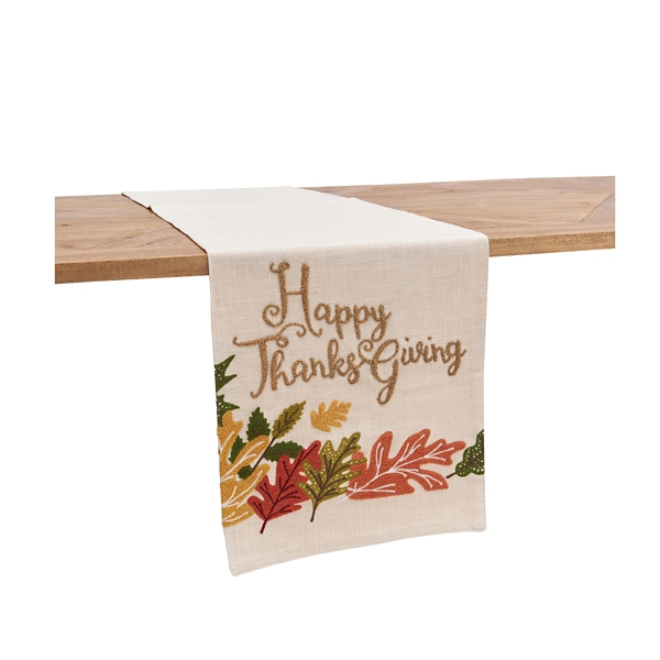 Happy Thanksgiving Beaded Table Runner