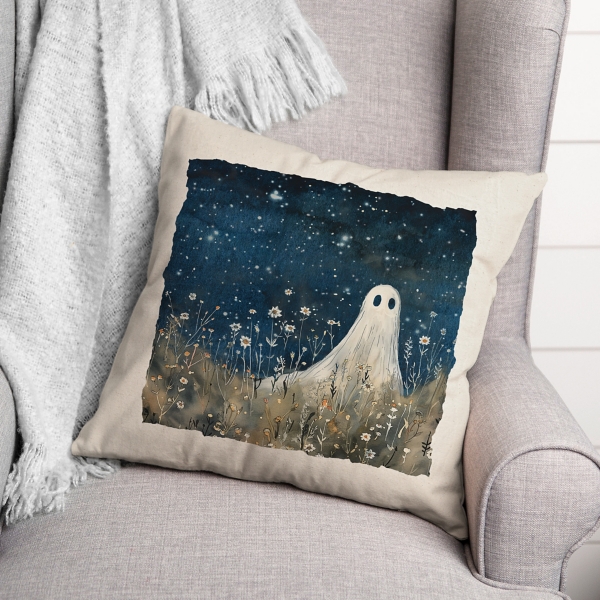 Stargazing Ghost Throw Pillow