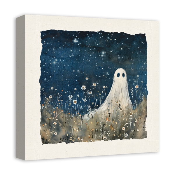 Stargazing Ghost Canvas Art Print
