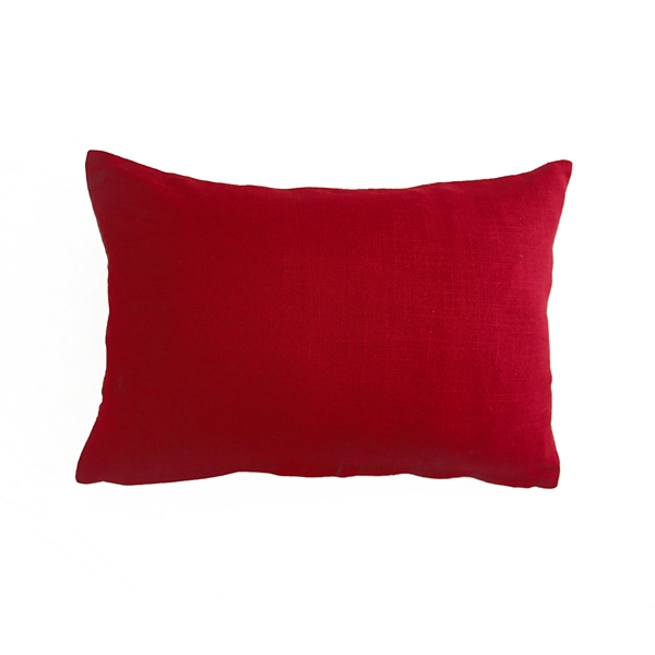 Red Christmas Village Lumbar Pillow