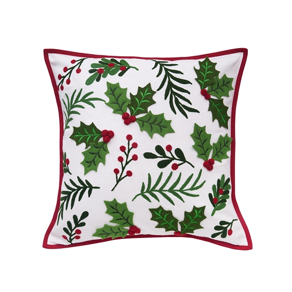 Holly Berry Christmas Pillow