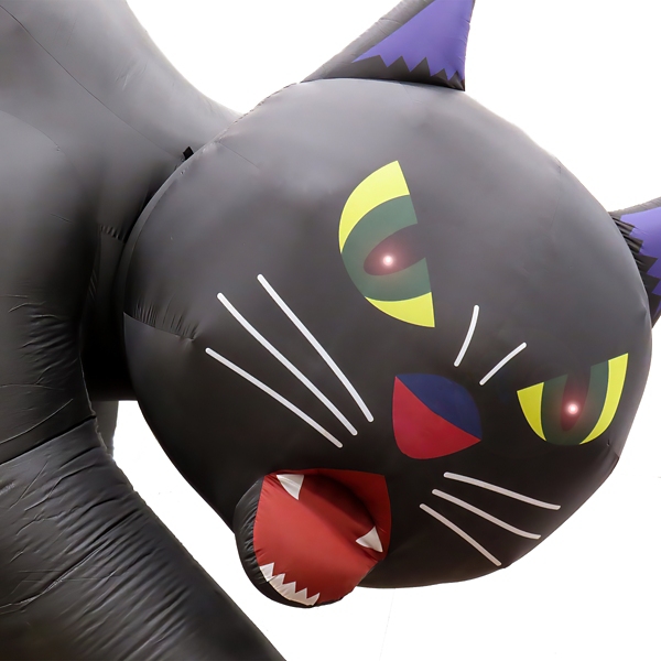 LED Black Cat Halloween Inflatable, 20 ft.