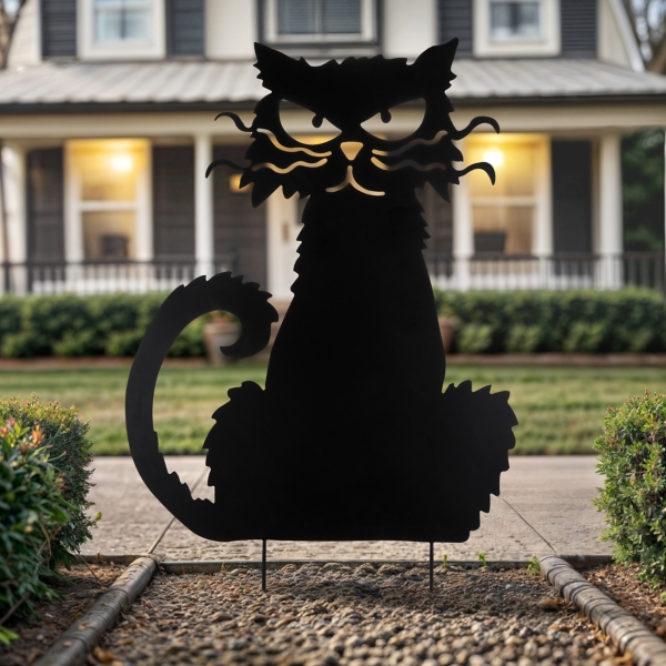 Black Cat Metal Yard Stake