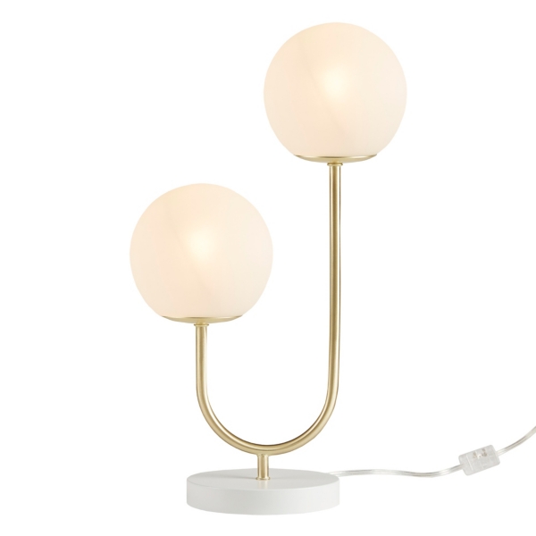 Gold Metal 2-Light Zusa Modern Table Lamp