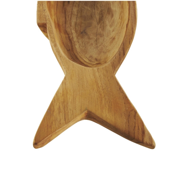 Teak Wood Carved Fish Trays, Set of 2