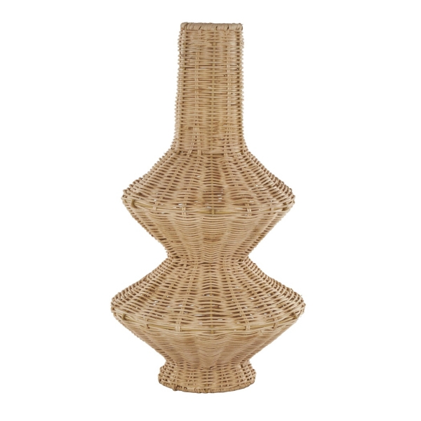 Natural Rattan Hourglass Vase