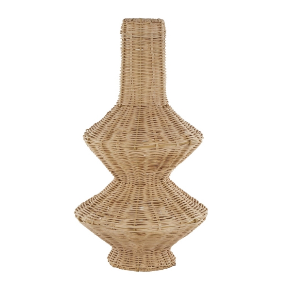 Natural Rattan Hourglass Vase