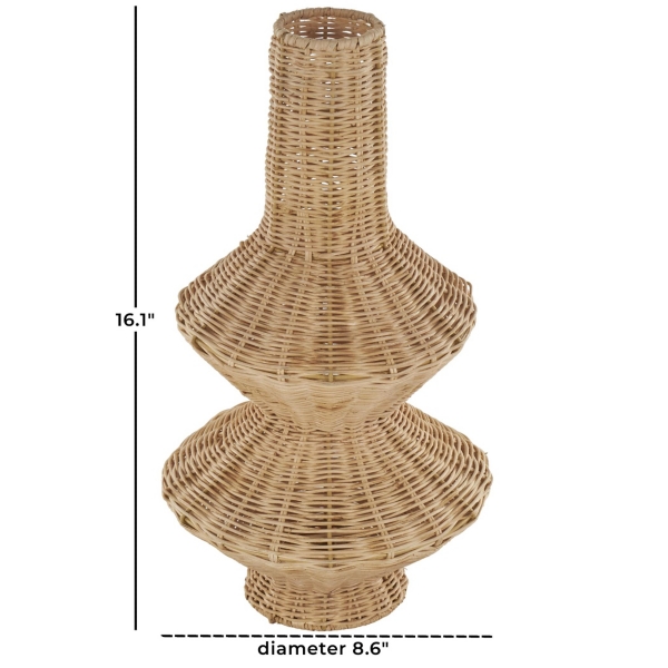 Natural Rattan Hourglass Vase