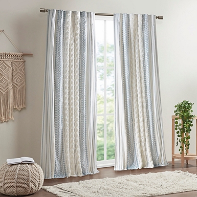 Blue and White Farmhouse Stripe Valance