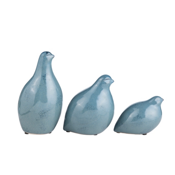 Glazed Ceramic Bird Figurines