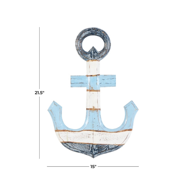 Blue and White Anchor Wall Plaque