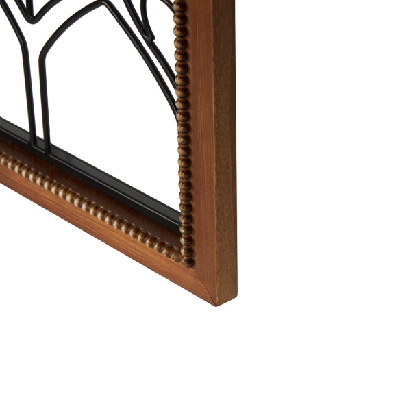 Wood and Metal Wire Wall Plaques, Set of 2