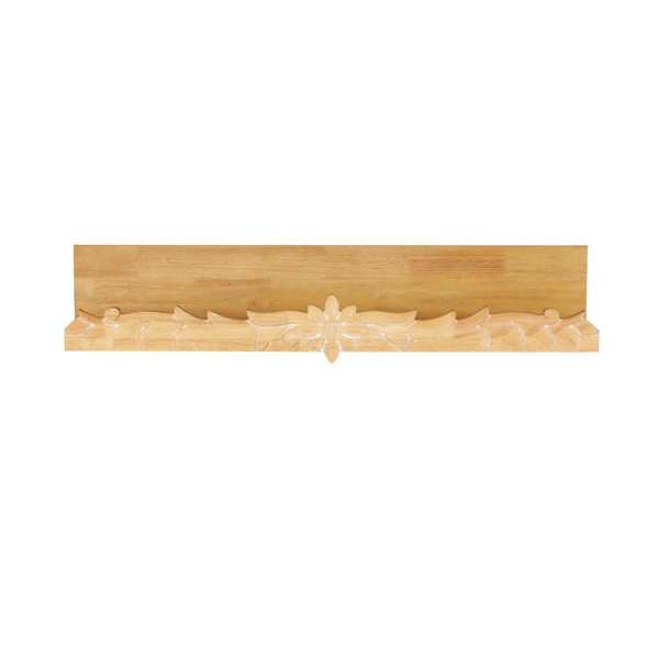 Floral Scroll Natural Wood Wall Shelf