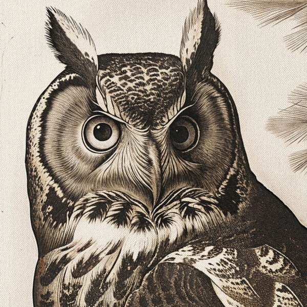 Stoic Owl Framed Canvas Art Print